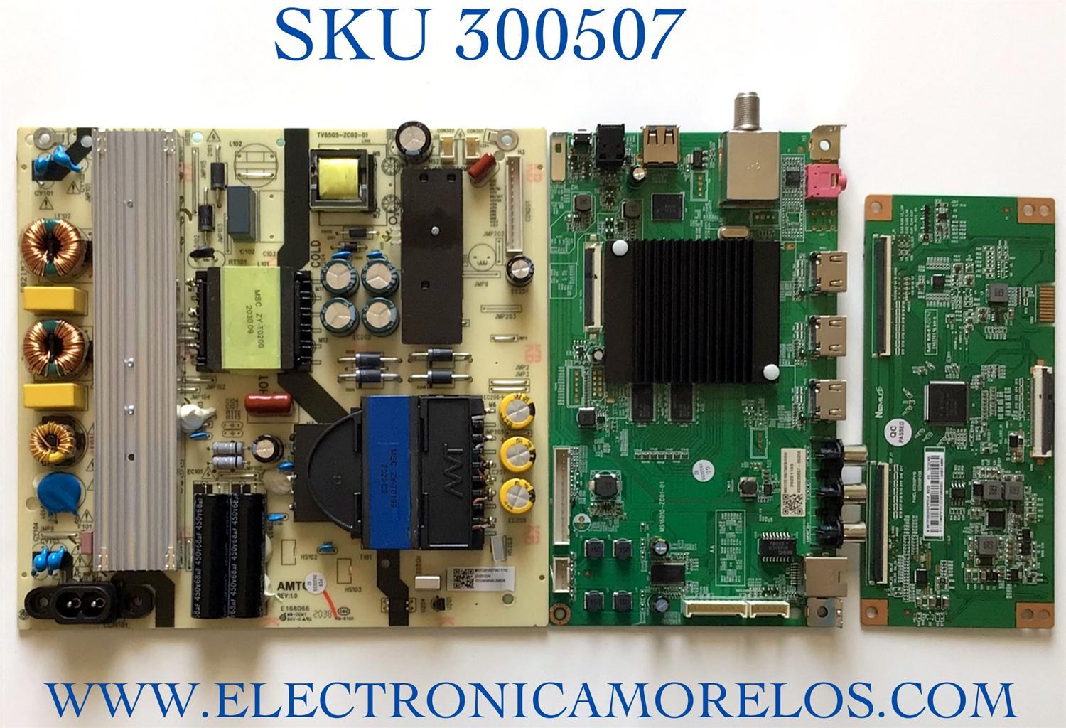 KIT DE TARJETAS PARA TV JVC·ROKU TV 4K UHD SMART TV / NUMERO DE PARTE MAIN MS16010-ZC01-01 / 2E01413C0 / 4600039 / T-CON 513Y5800S01 / CC580PV7D / TP5000UHDPV7D / CC500PV1D / FUENTE TV6505-ZC02-01 / E021M315-X2 / PANEL CC580PV7D / MODELO LT-58MAW705
